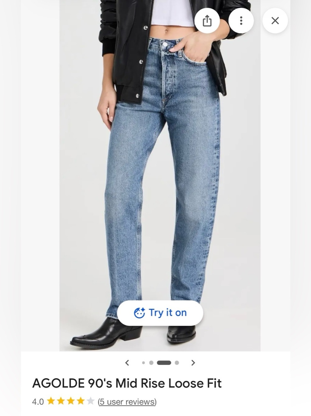 AGOLDE 90’s Jean A069-1371 Organic Cotton Button Fly Straight Leg Vintage Wash